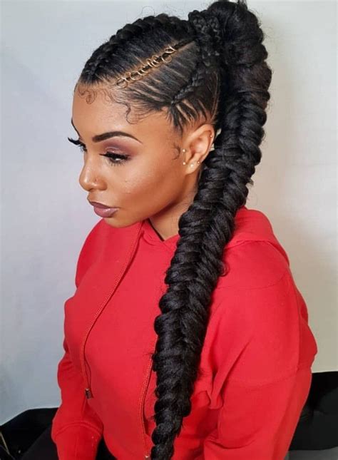 black hair ponytail braids|fishtail braid ponytail black girl.